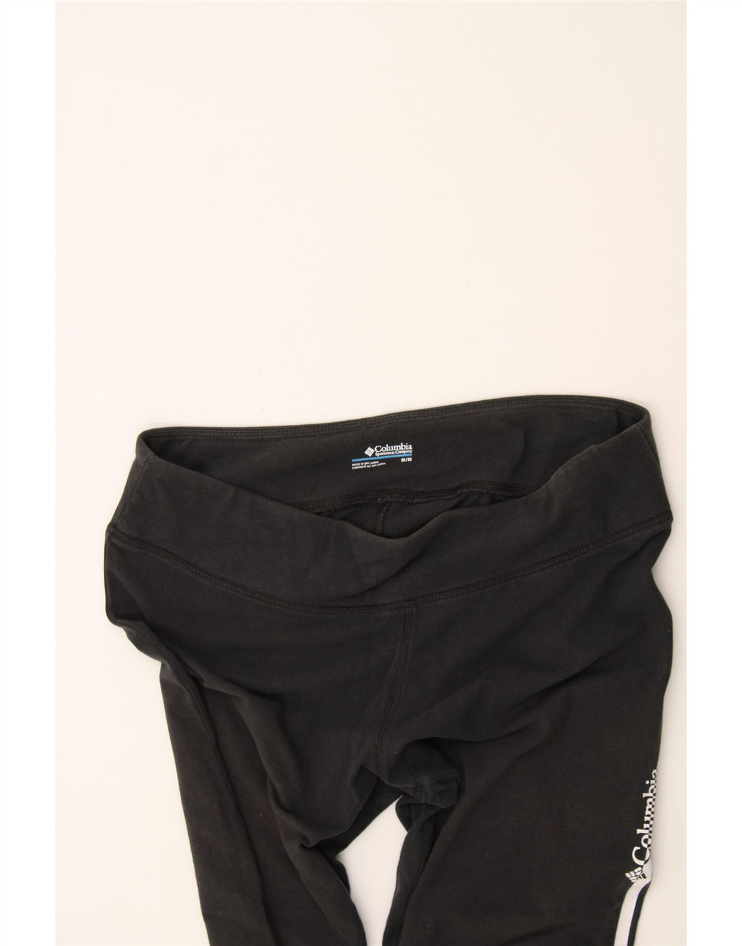 COLUMBIA Womens Graphic Leggings UK 14 Medium  Black Cotton Vintage Columbia and Second-Hand Columbia from Messina Hembry 