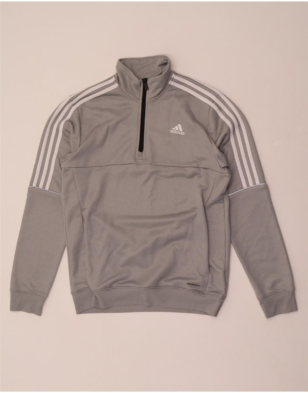 ADIDAS Aeroready Sweatshirt med lynlås til mænd mellem grå polyester
