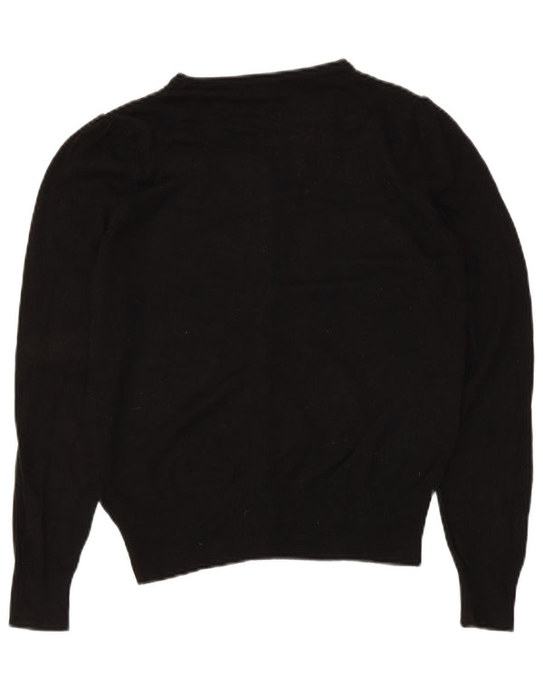 Zara Dame Cardigan Sweater UK 8 Small Black Viscose