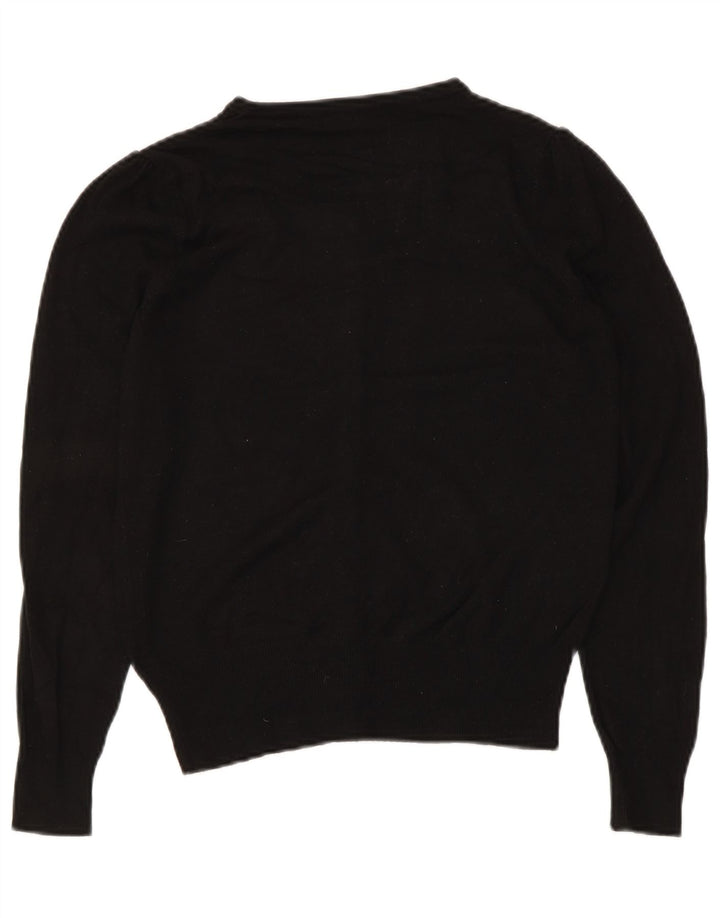 Zara Dame Cardigan Sweater UK 8 Small Black Viscose