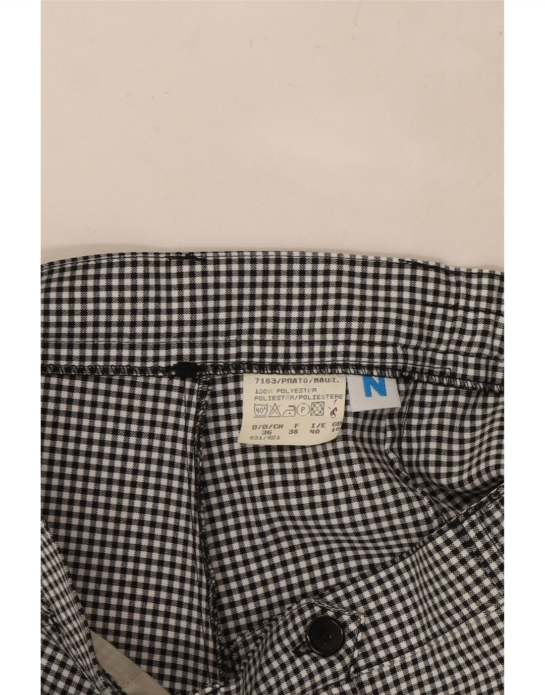 VINTAGE højtaljede chinoshorts til kvinder UK 10 Small W27 Black Gingham