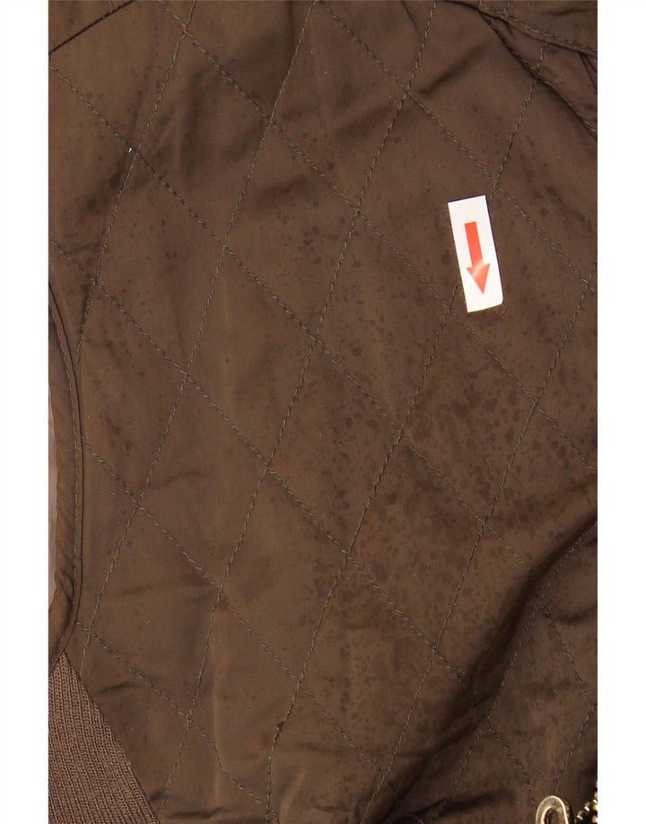 Massimo Dutti Dame Quiltet Gilet UK 12 Medium Brun Polyester