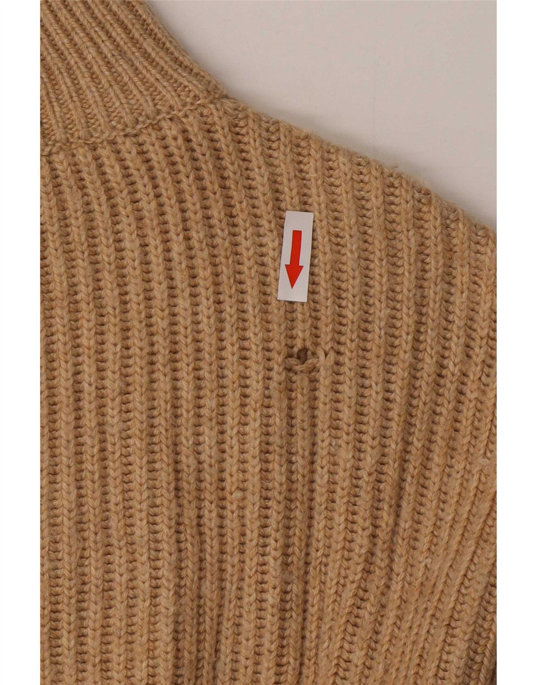 Zara Dame Oversized Crew Neck Jumper Sweater UK 10 Small Brown