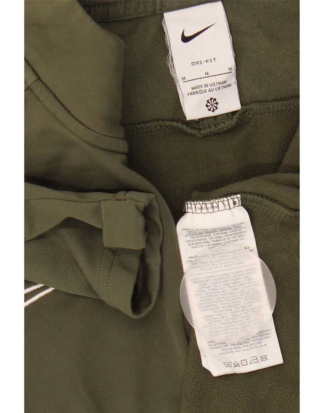 Nike Herre Dri Fit Top Langærmet med lynlåshals, medium Khaki Colourblock