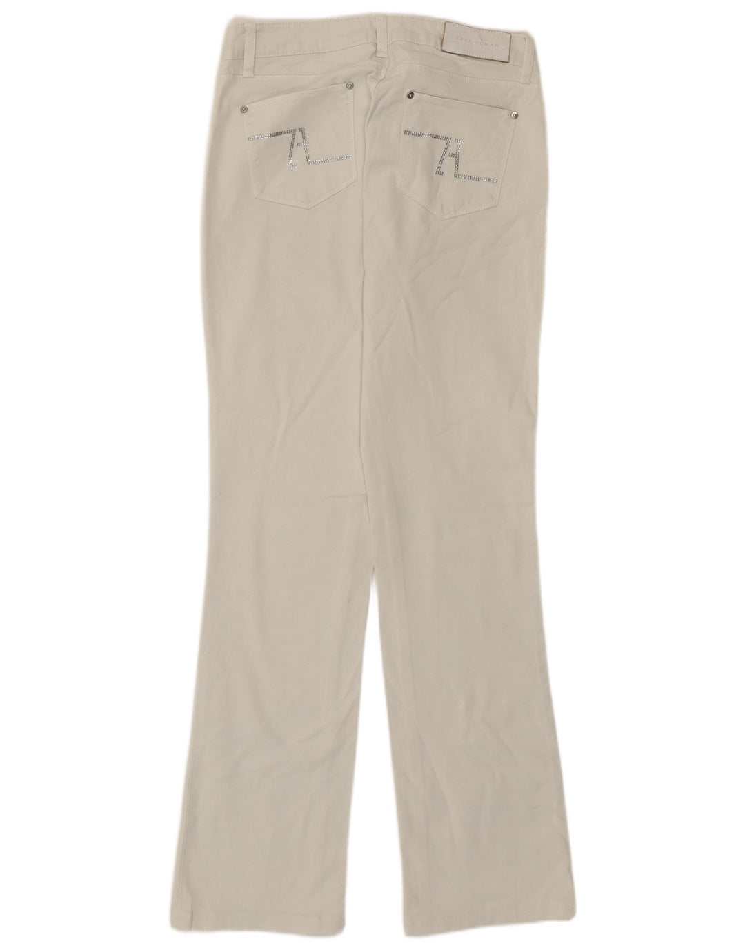 Zara Dame Straight Jeans EU 40 Medium W30 L30 Hvid Bomuld