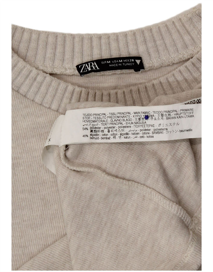 Zara Damebluse Top UK 14 Medium Beige Polyester