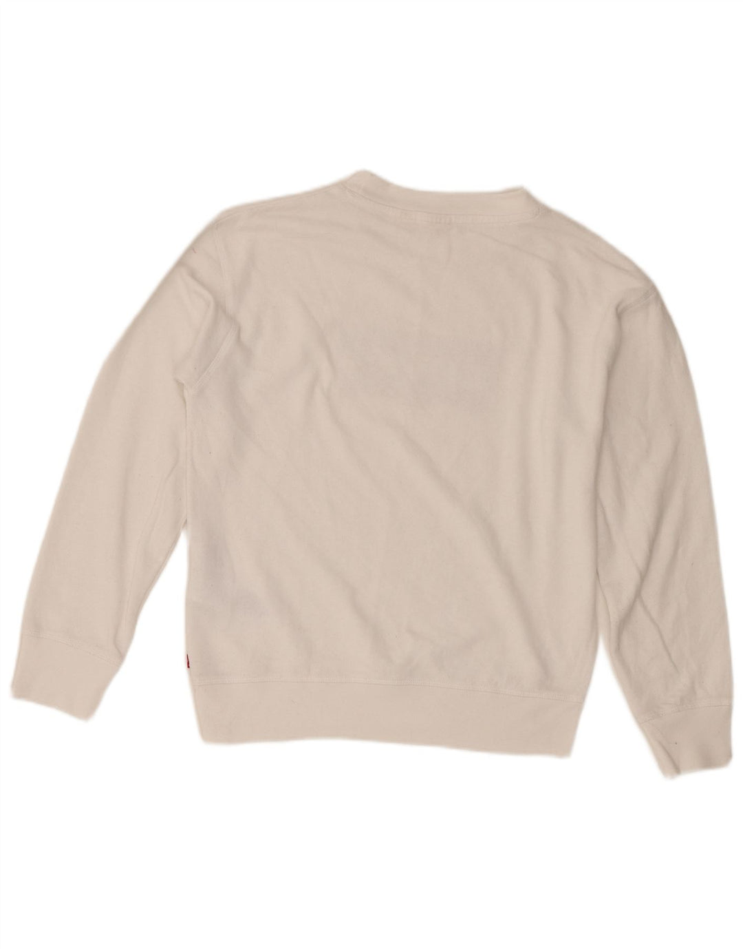 Levi's Dame grafisk oversize sweatshirt trøje UK 6 XS hvid bomuld