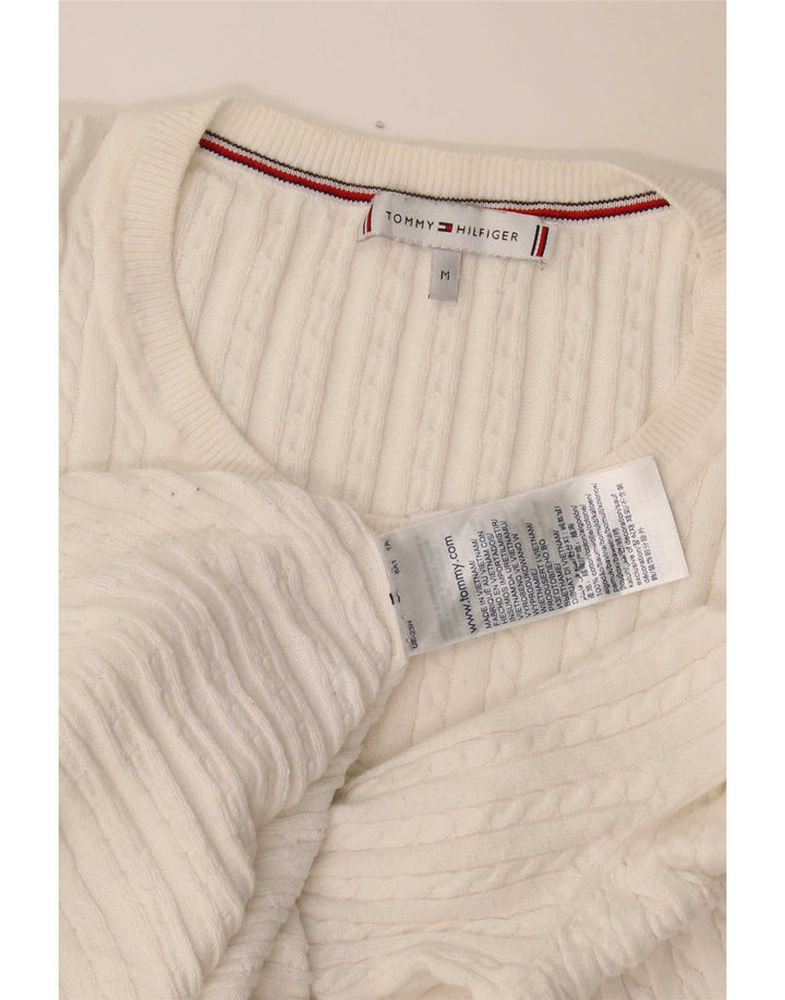 Tommy Hilfiger dame sweater med rund hals DK 14 Medium hvid bomuld