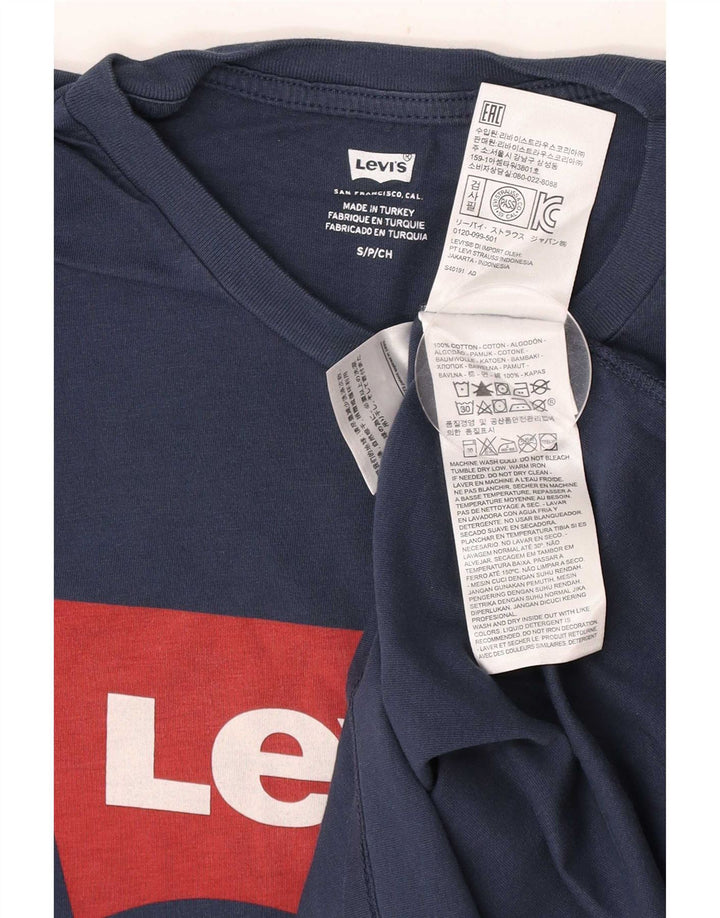 Levi's Grafisk T-shirt top til mænd, lille marineblå bomuld