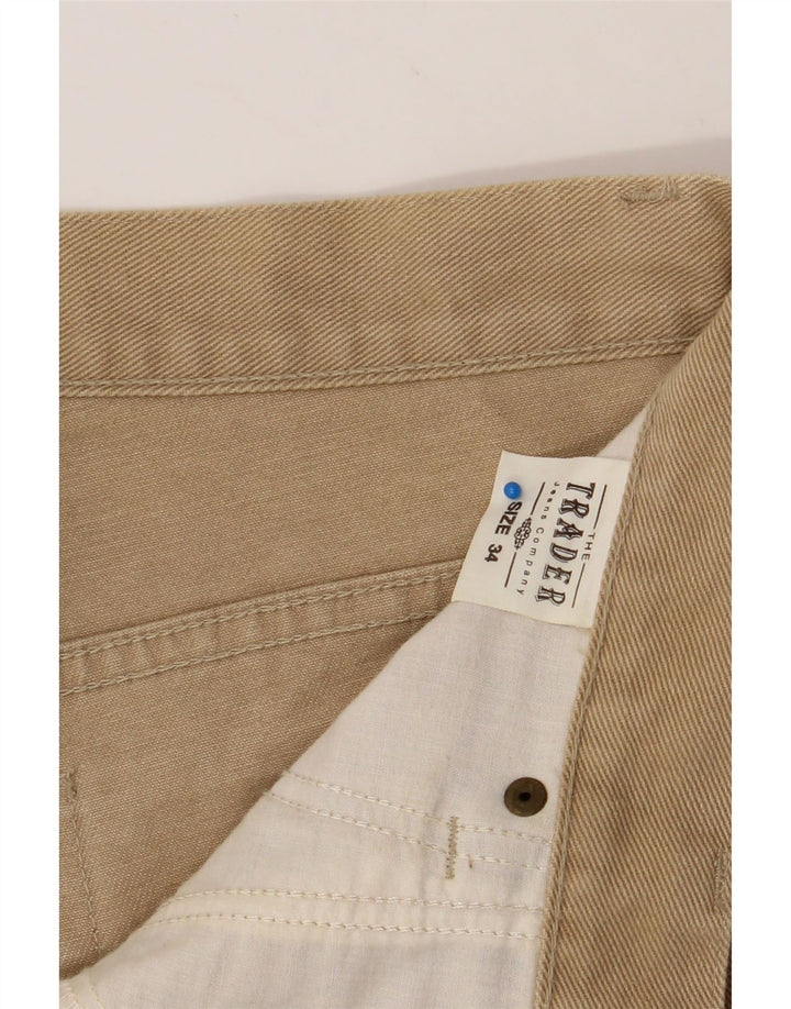 VINTAGE Mens Denim Shorts W34 Large Beige Cotton Vintage Vintage and Second-Hand Vintage from Messina Hembry 