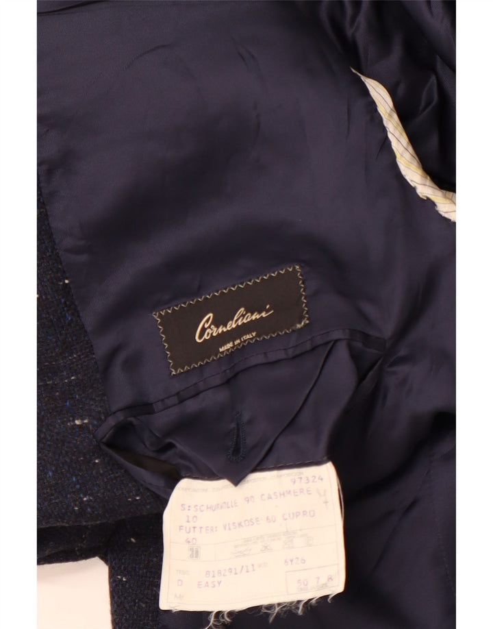 Corneliani Herre 3-knaps blazerjakke IT 50 Large Navy Blue Flecked Uld