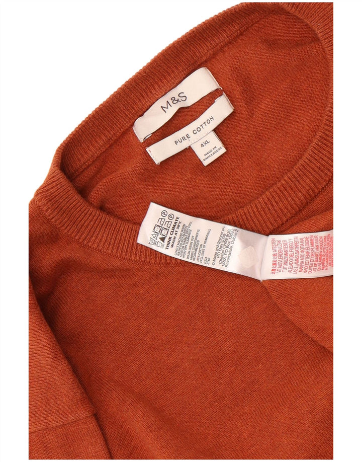 Marks & Spencer Herre sweater med rund hals 4XL brun bomuld