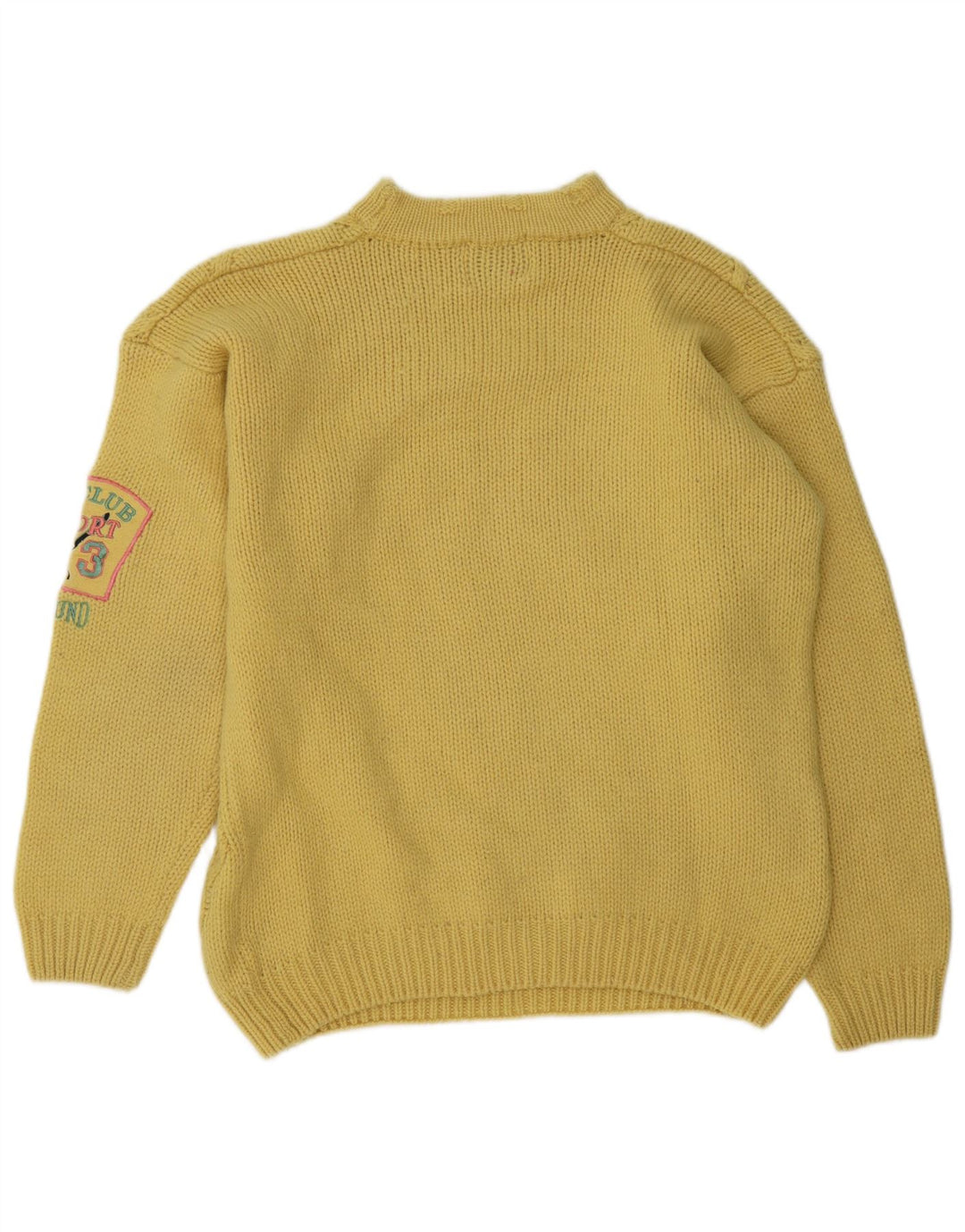 Foxhound Herre grafisk skildpaddehals sweater Medium gul uld