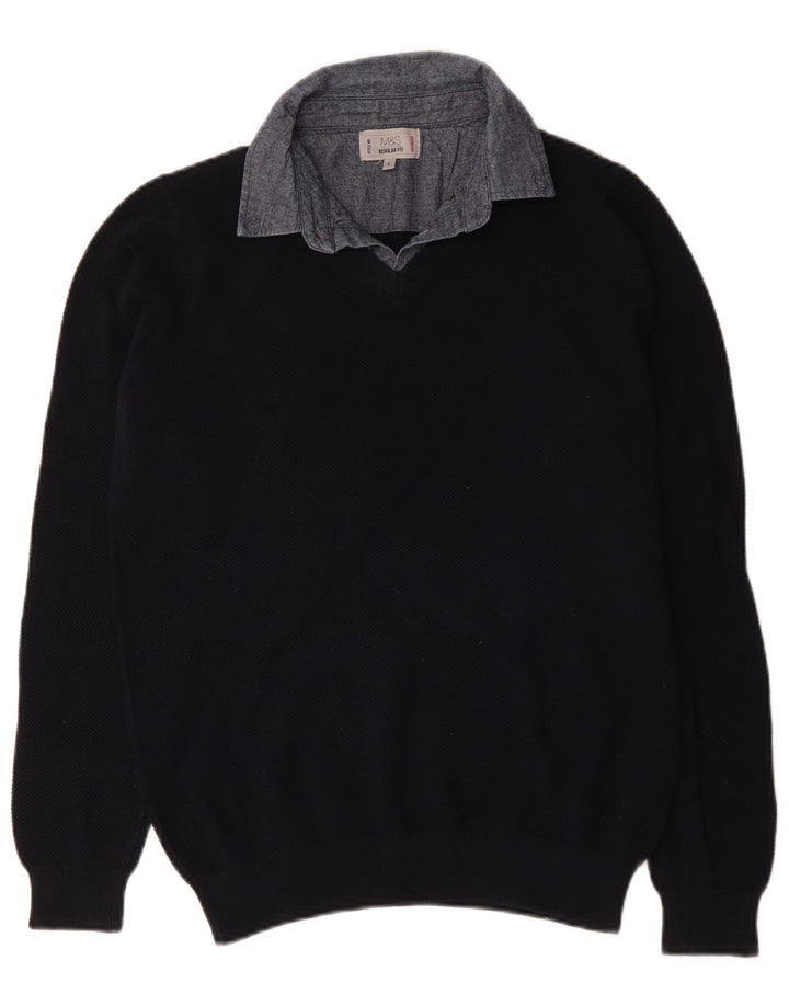 Marks & Spencer Herre Regular Fit Polo Neck sweater lille marineblå
