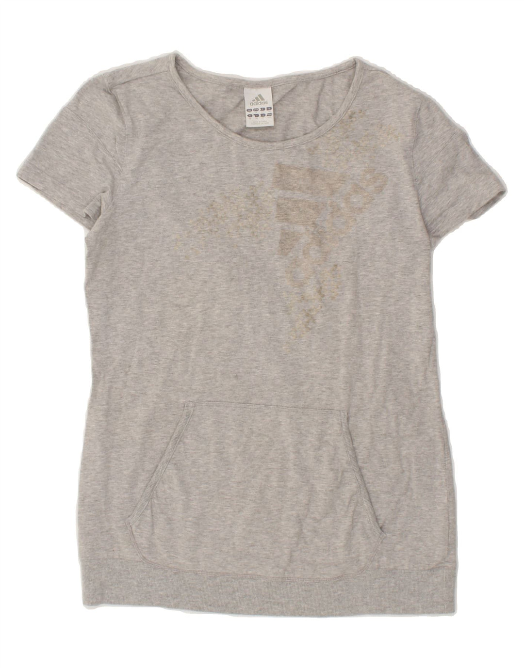 ADIDAS Womens Graphic T-Shirt Top UK 14 Medium  Grey Cotton Vintage Adidas and Second-Hand Adidas from Messina Hembry 