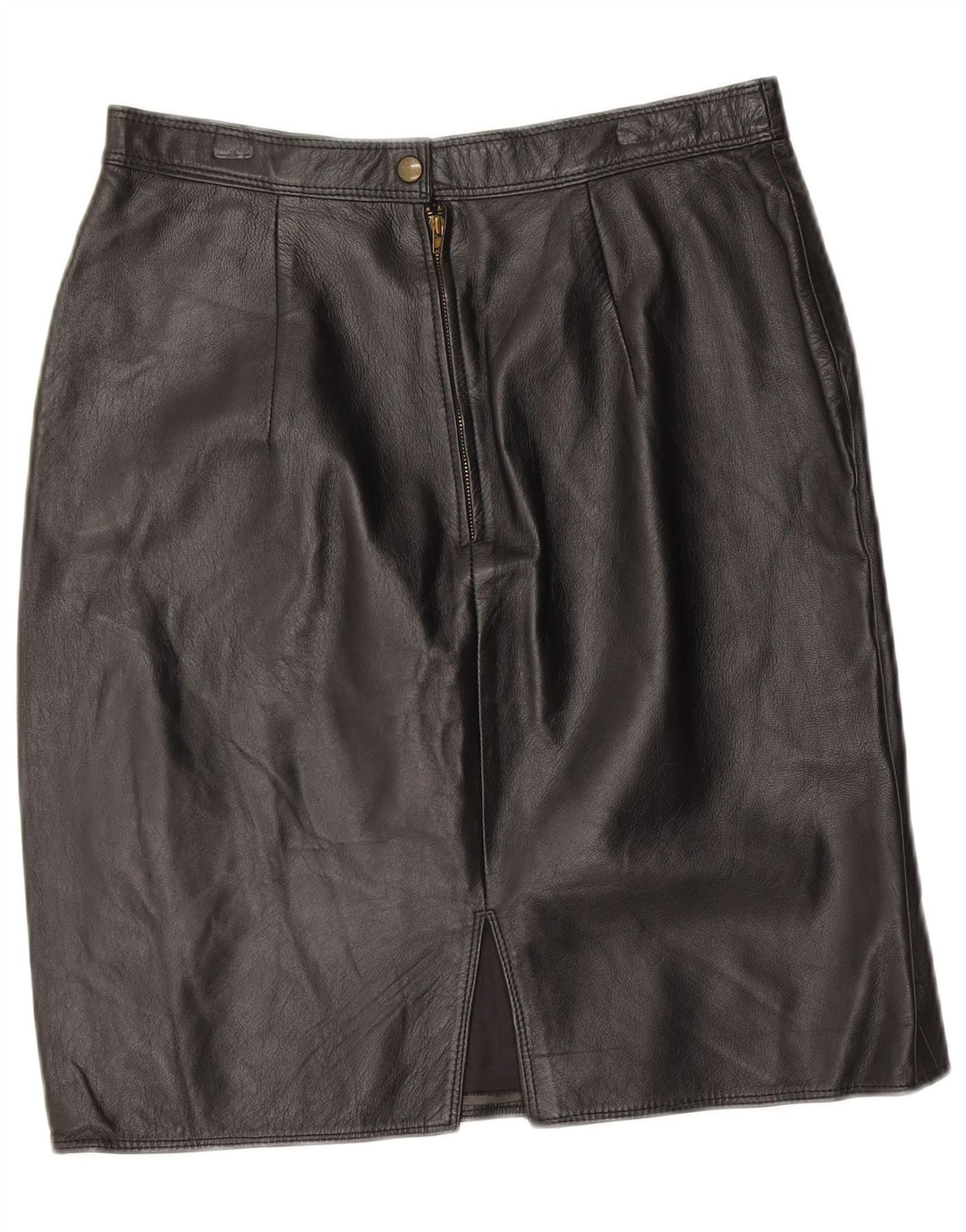 VINTAGE lædernederdel til kvinder W30 Medium sort læder