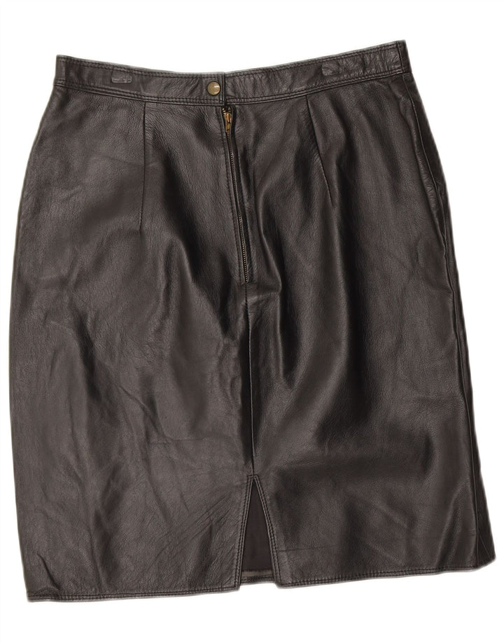 VINTAGE lædernederdel til kvinder W30 Medium sort læder