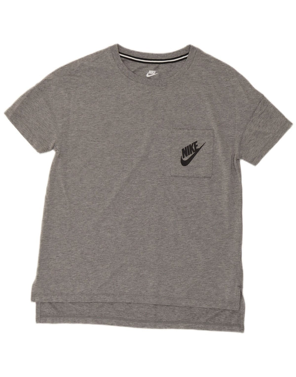 Nike Dame T-Shirt Top UK 14 Medium Grey Flecked Modal