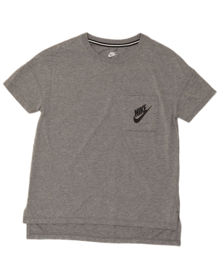 Nike Dame T-Shirt Top UK 14 Medium Grey Flecked Modal
