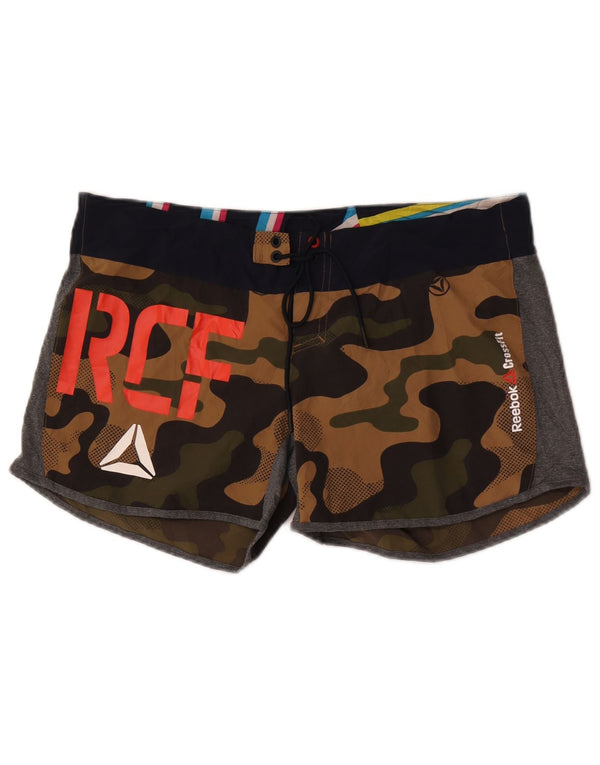 Reebok Grafiske svømmeshorts til kvinder UK 12/14 Medium Brown Camouflage