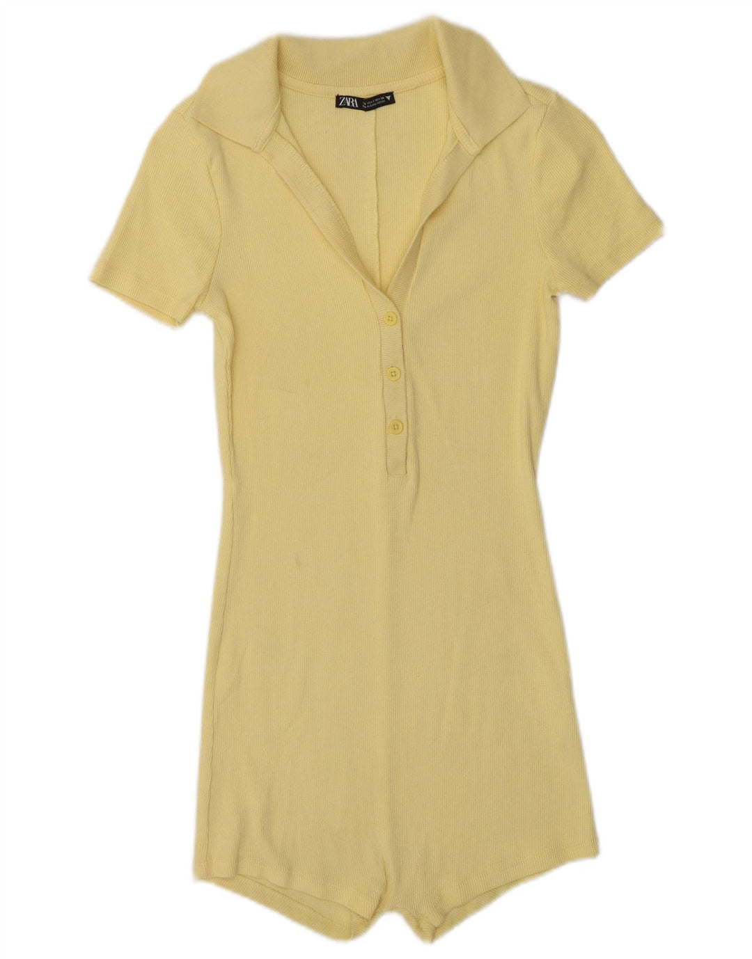 Zara Dame Kortærmet Playsuit UK 8 Lille Gul