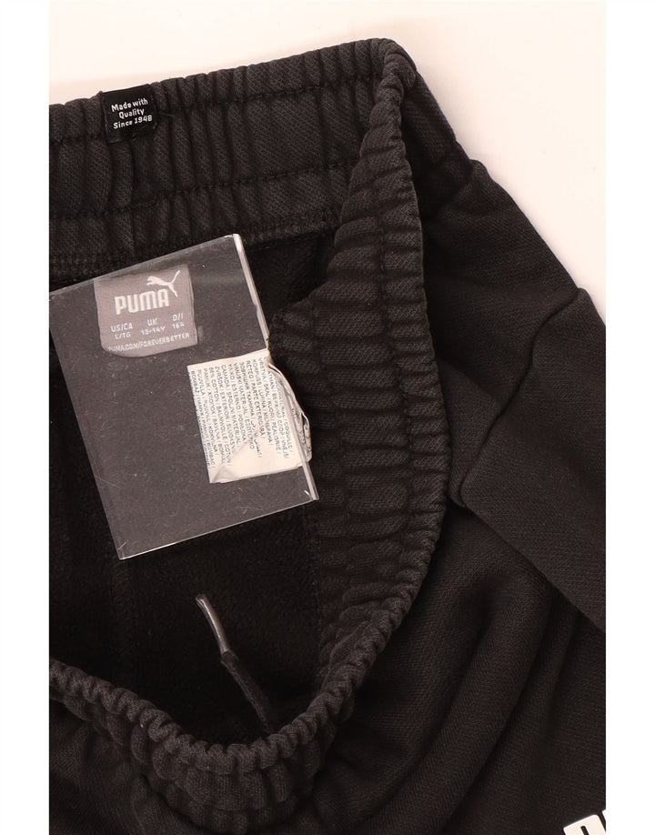 PUMA Træningsdragt til drenge Bukser Joggers 13-14 år Sort bomuld