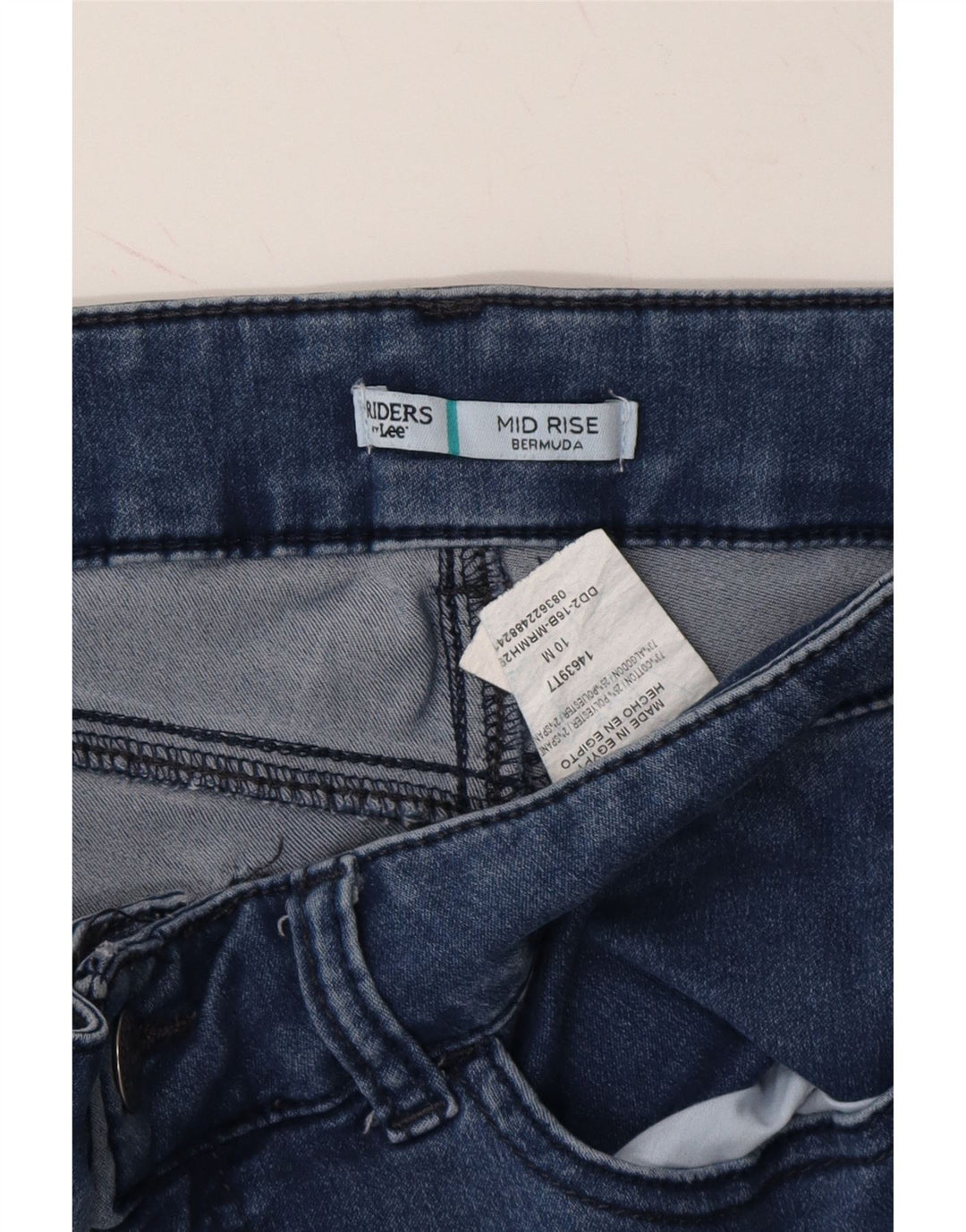 LEE Womens Riders Mid Rise Bermuda Denim Shorts US 10 Large W31 Blue Vintage Lee and Second-Hand Lee from Messina Hembry 