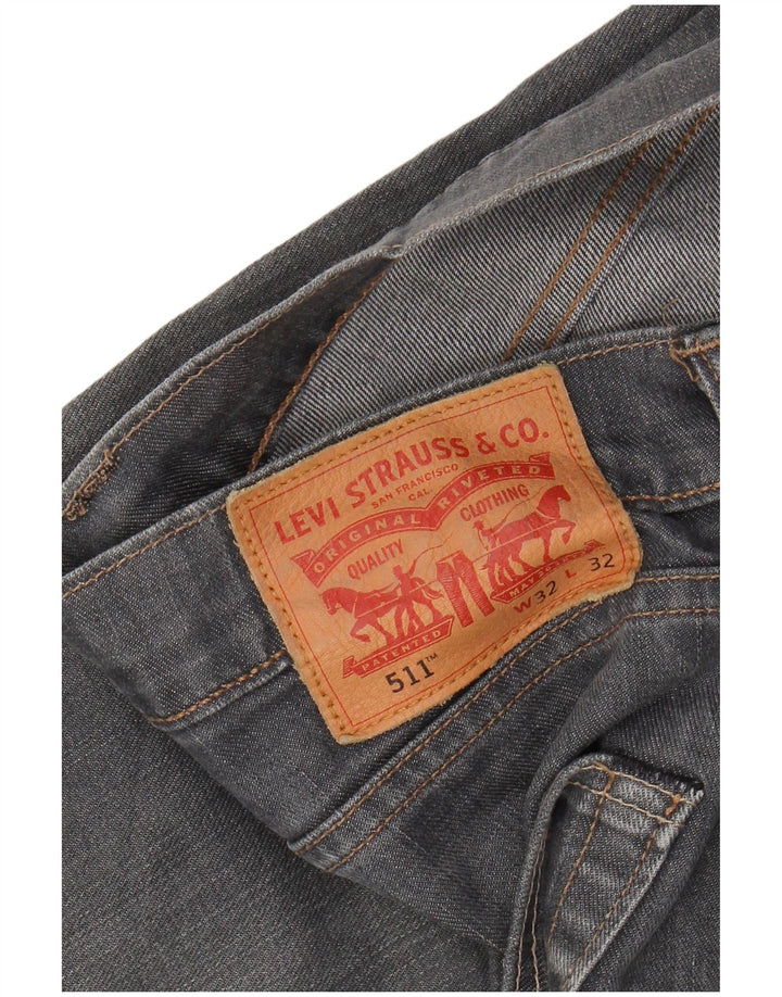LEVI'S Herre 511 Slim Jeans W32 L32 Grå Bomuld