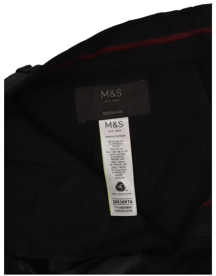 Marks & Spencer Lige bukser med almindelig jakkesæt til kvinder W32 L29 Sort
