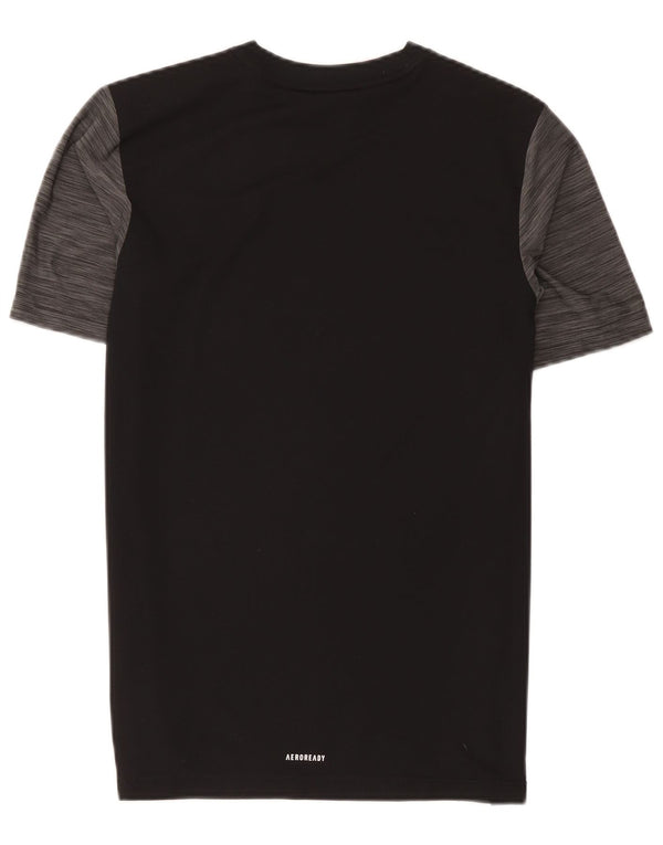 Adidas Boys Aeroready Grafisk T-Shirt Top 15-16 år Grå Colourblock