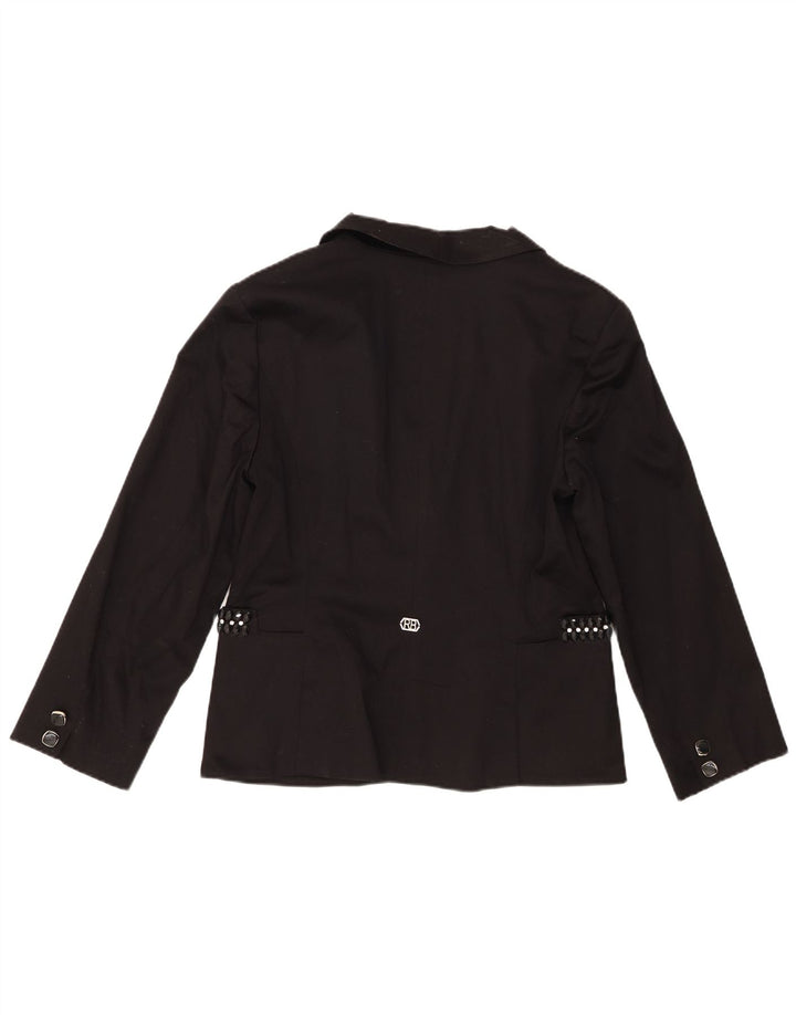 Roccobarocco Dame 2 Button Blazer Jacket IT 50 XL Sort Bomuld