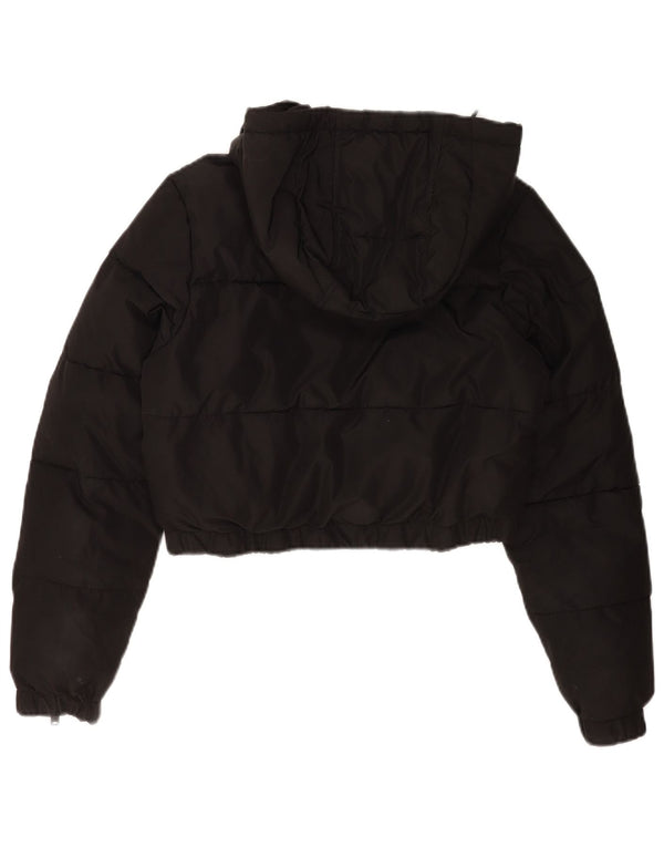 Tommy Hilfiger Dame Oversized Crop Hætte Polstret Jakke UK 6 XS Sort