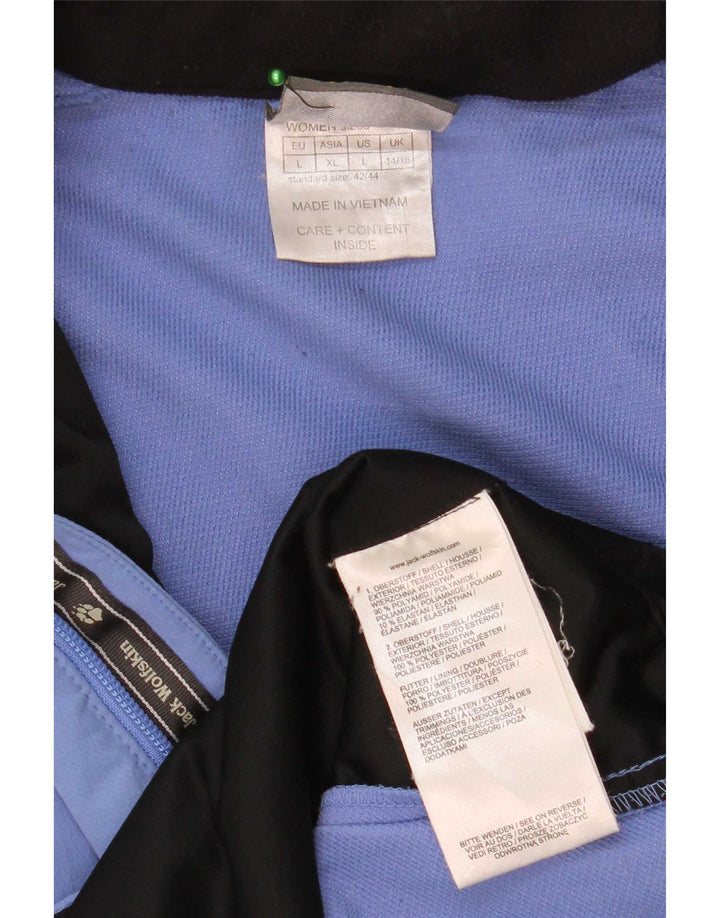 Jack Wolfskin Dame Hætte Regnjakke UK 14/16 Stor Blå Polyamid
