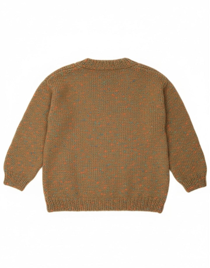 Vintage dame sweater med rund hals DK 12 Medium Green Flecked