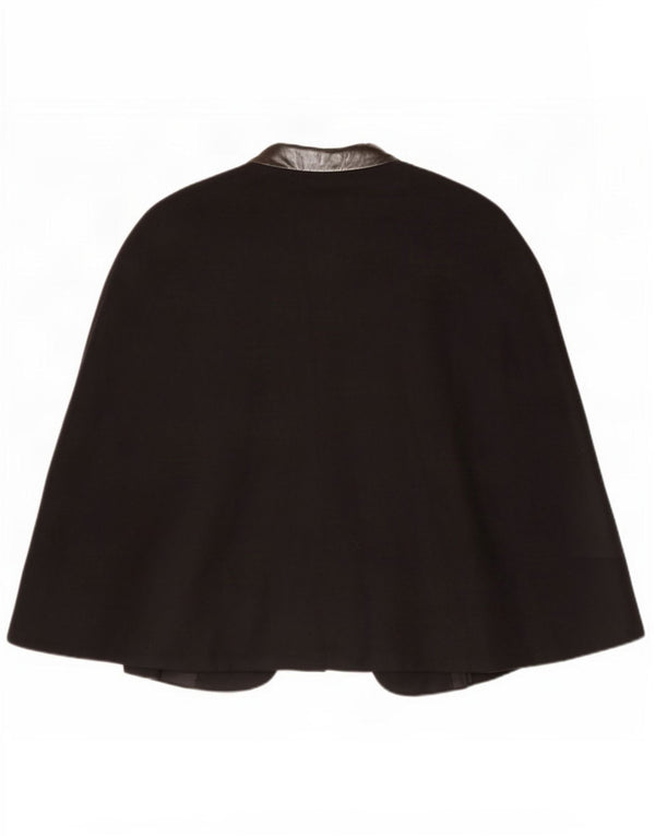 Zara Womens Poncho Coat UK 14 Large Black Wool