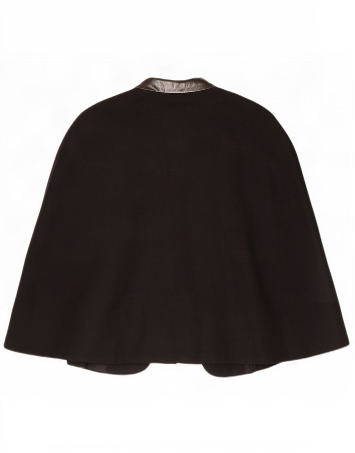 Zara Womens Poncho Coat UK 14 Large Black Wool