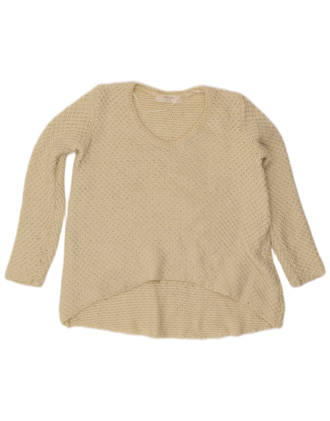 Zara Dame Oversized V-hals sweater UK 10 Small Off White