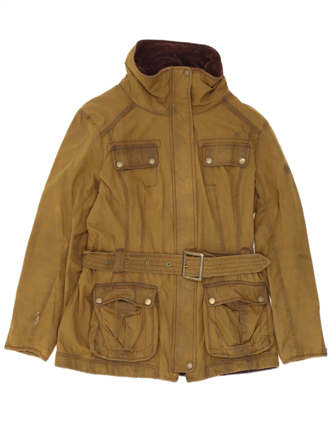 Henri Lloyd Dame Oversized vokset bomuldsjakke UK 10 Small Khaki