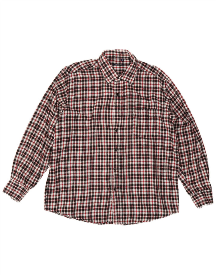 Vintage herre flannelskjorte str. 17 1/2 44 XL rød ternet