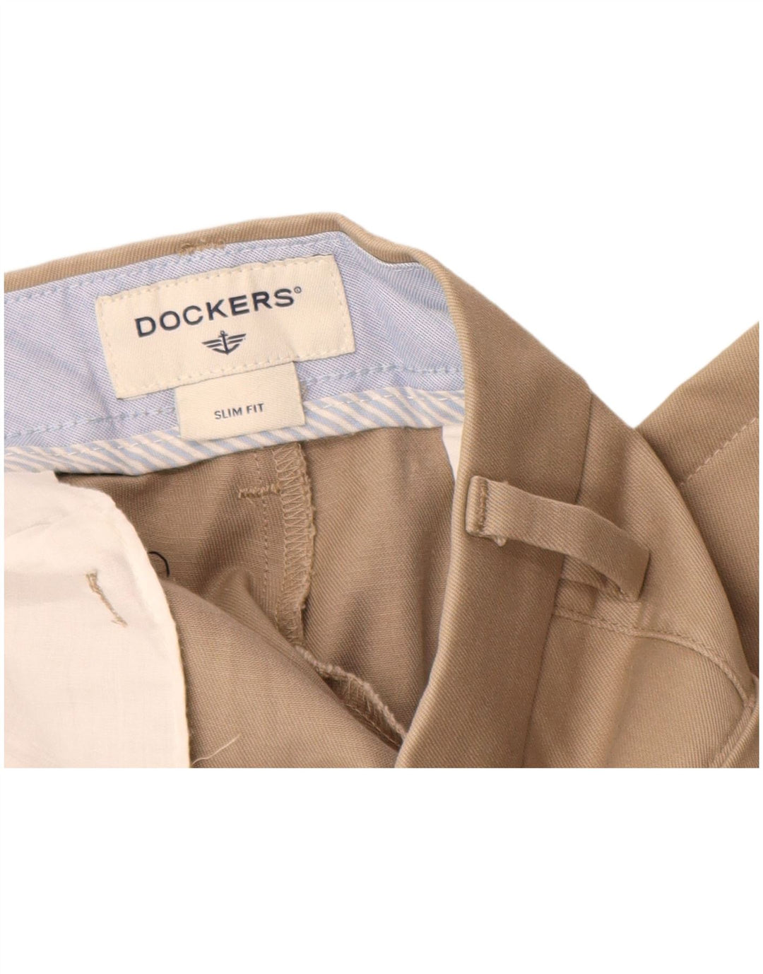 DOCKERS Slim Fit Chinobukser til mænd W32 L30 Beige bomuld