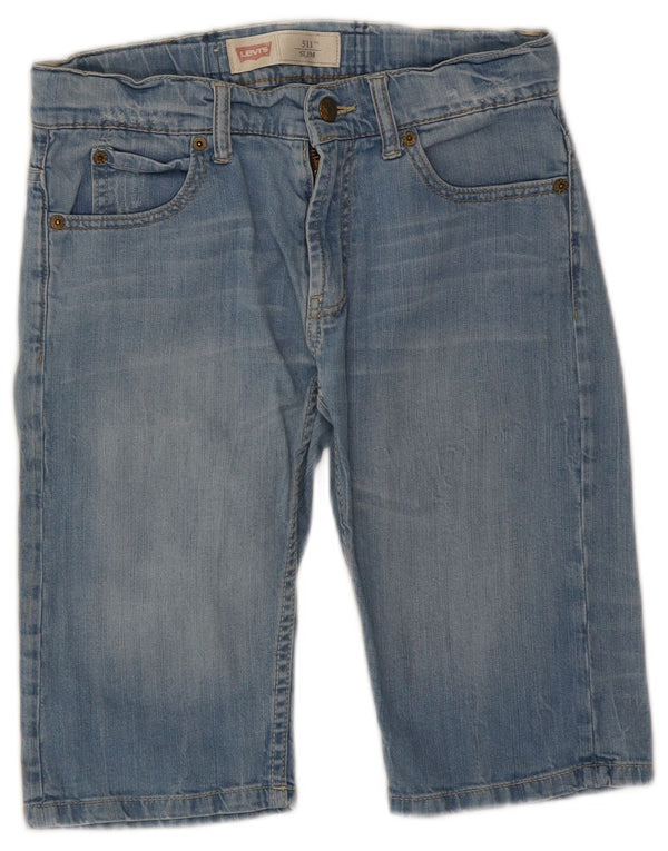 Levi's Boys Denim Slim Bermuda Shorts 11-12 år W28 Blue Cotton