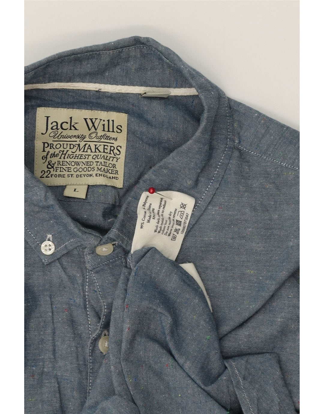 Jack Wills Kortærmet Herreskjorte Stor Blå Bomuld