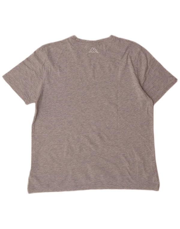 KAPPA Herre grafisk T-shirt Top Stor grå flækket bomuld