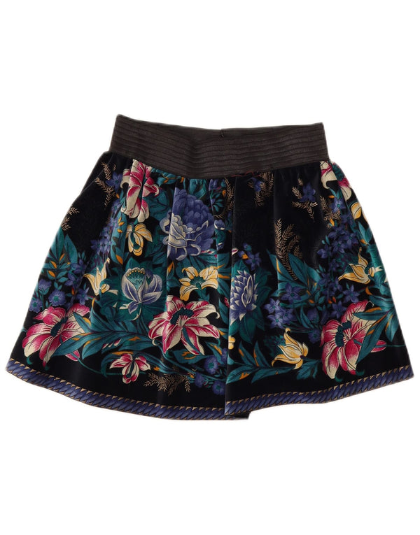 Vintage Womens Velvet Pleated Skirt W26 Small Multicoloured