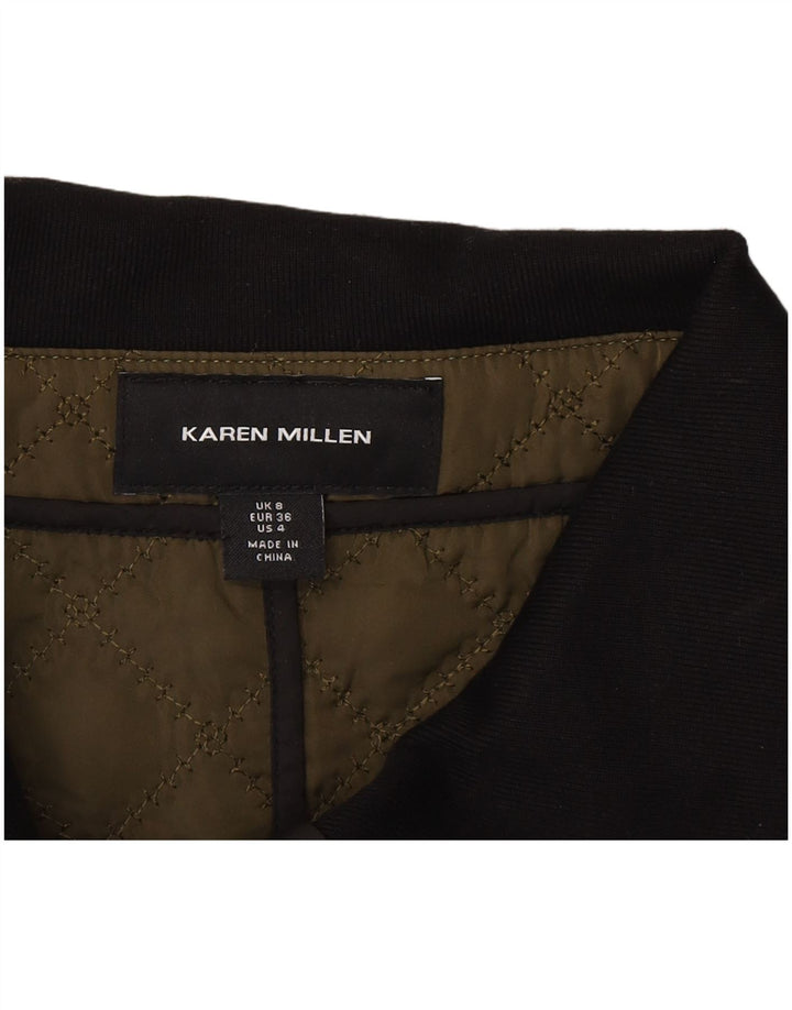 Karen Millen Quiltet jakke til kvinder UK 8 Lille grøn polyester