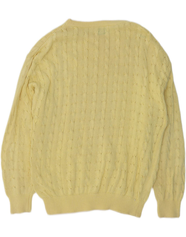 Benetton Herre Boat Neck Jumper Sweater IT 50 Medium Gul Bomuld