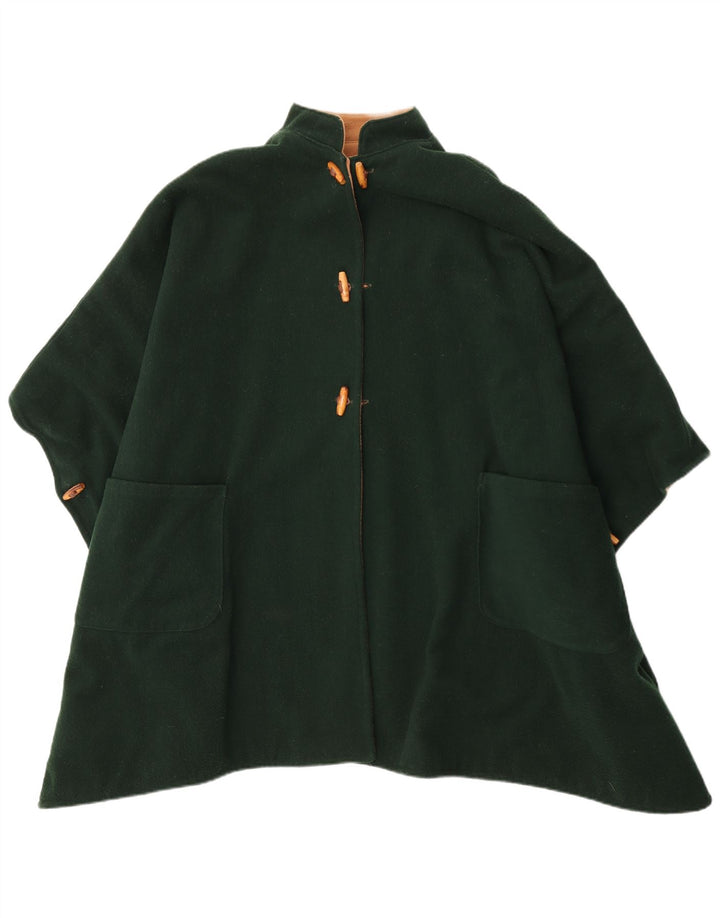 Vintage ponchofrakke til kvinder One Size Grøn