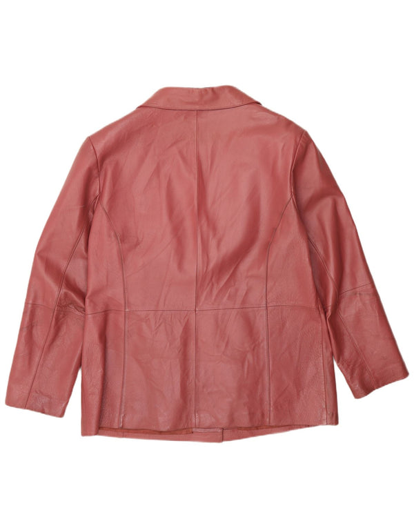 Vintage Womens Leather Jacket UK 16 Large Pink