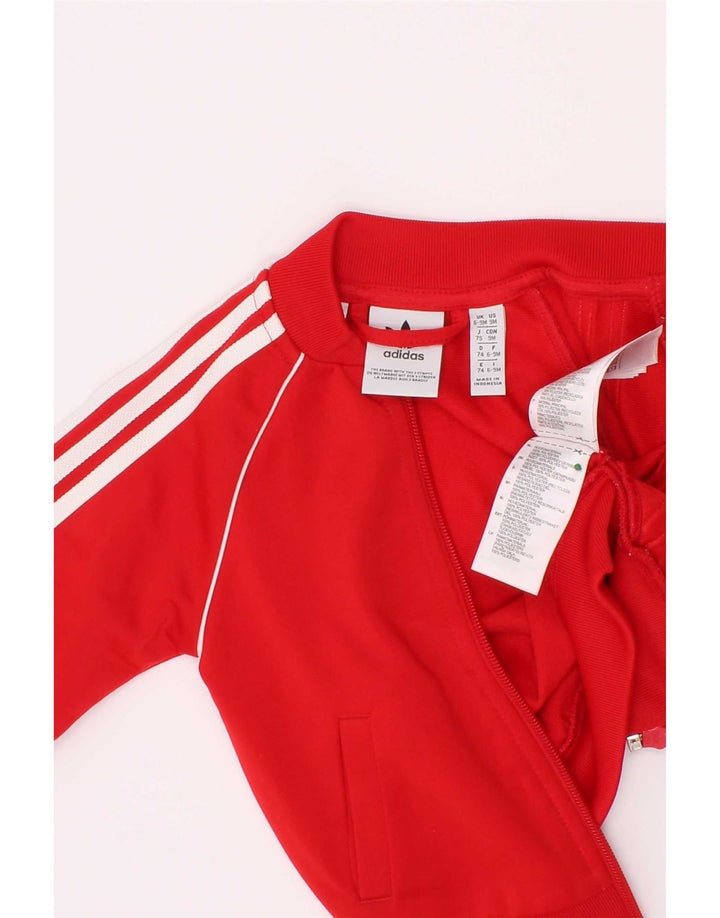 Adidas Baby Boys Træningsdragt Topjakke 6-9 Måneder Rød Polyester