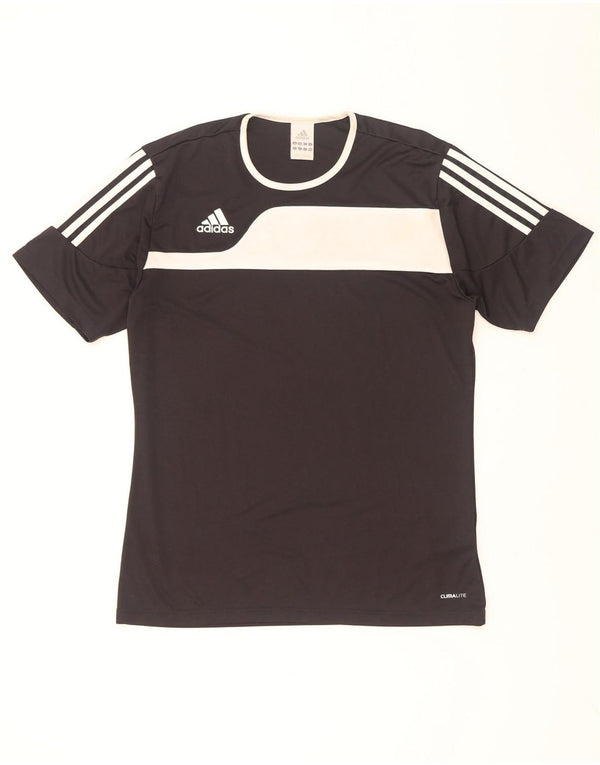 Adidas Herre Climalite T-Shirt Top Medium Sort Colourblock Polyester